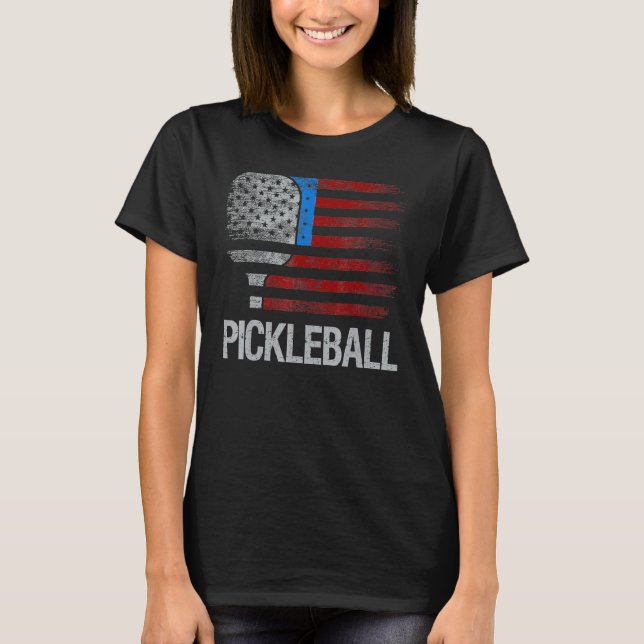 Camiseta US Flag Pickleball Player Paddleball Lover_1 (Anverso)
