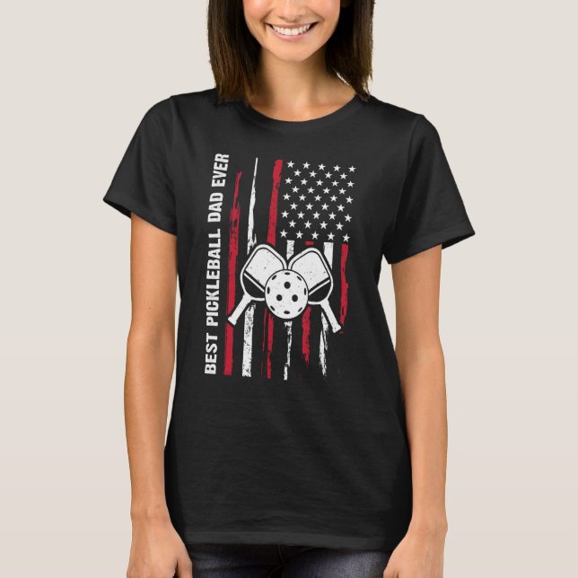 Camiseta US Flag Pickleball Player Paddleball Lover_1 (Anverso)