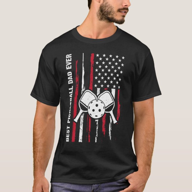 Camiseta US Flag Pickleball Player Paddleball Lover_1 (Anverso)