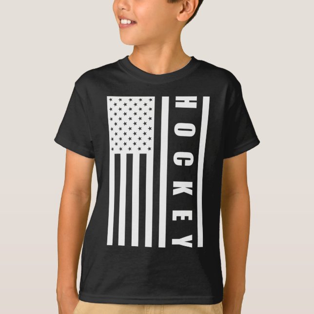 Camiseta Us Flag Sport Goalie Hockey Player American Pride  (Anverso)