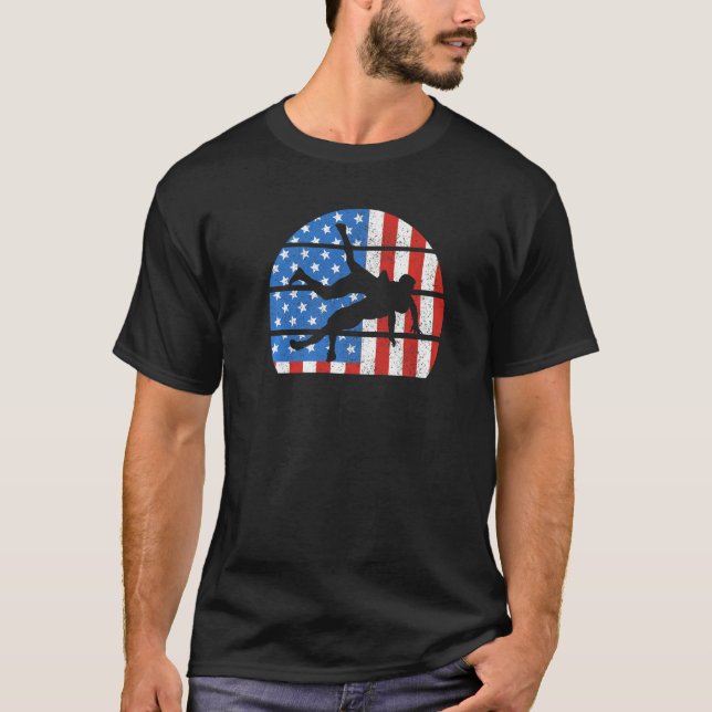 Camiseta US Flag USA Wrestler American Flag Wrestle Men Boy (Anverso)