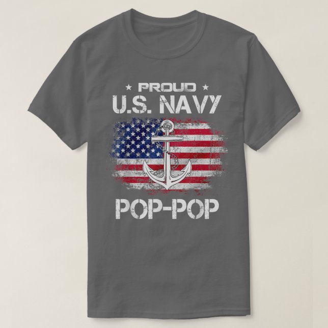 Camiseta US Na vy Proud PopPop  Proud US Na vy Grandpa Fath (Diseño del anverso)