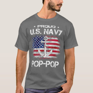 Camiseta US Na vy Proud PopPop  Proud US Na vy Grandpa Fath