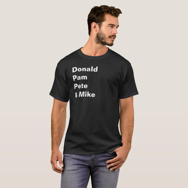 CAMISETA US PATRIOT - DONALD PAM PETE & MIKE (Anverso completo)