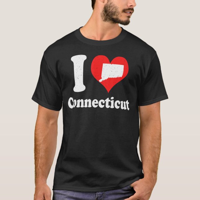 Camiseta US Proud Citizen America Love State I Heart Connec (Anverso)
