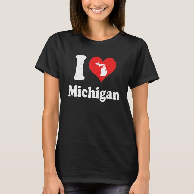 Camiseta US Proud Citizen America Love State I Heart Michig (Anverso)