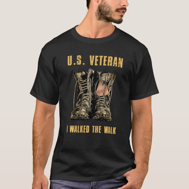 Camiseta Us Veteran Boots I Walked The Walk (Anverso)