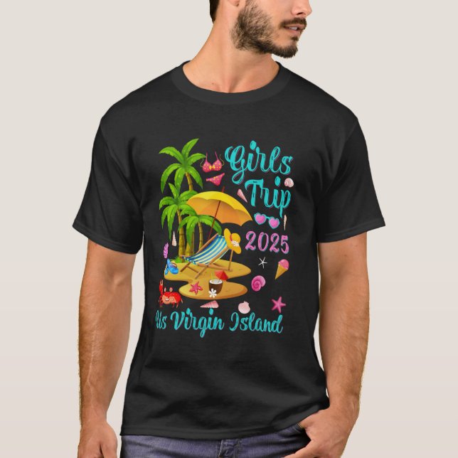 Camiseta US Virgin Island Summer Vacation Girls Trip 2025 (Anverso)