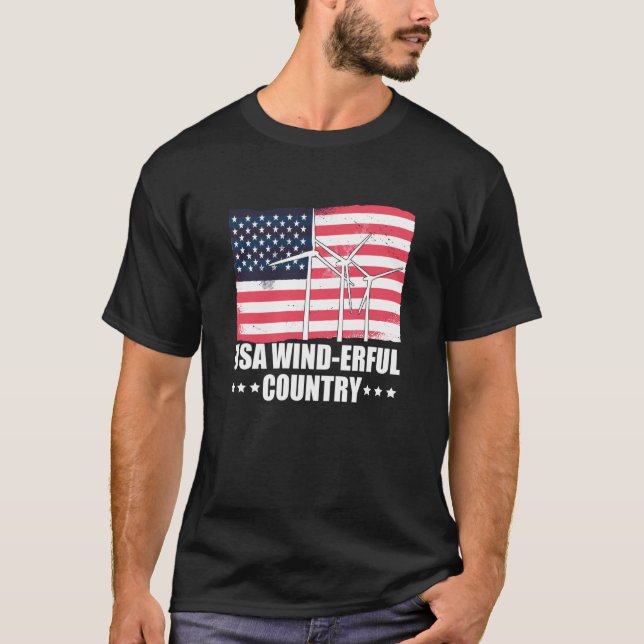 Camiseta USA America Flag USA Wind erful Country (Anverso)