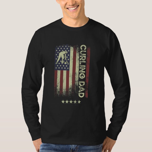 Camiseta USA American Flag  Curling Dad 1 (Anverso)