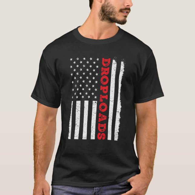 Camiseta USA American Flag Drop Loads Turck Driver Trucker  (Anverso)