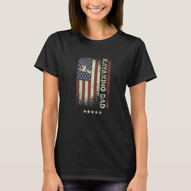 Camiseta USA American Flag  Kayaking Dad  1 (Anverso)
