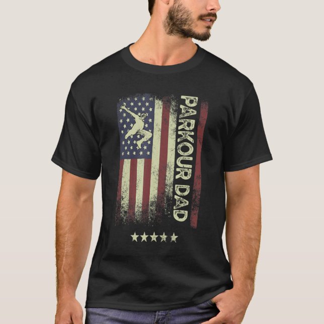 Camiseta USA American Flag  Parkour Dad 1 (Anverso)