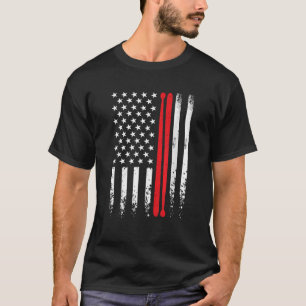 Camiseta USA American Flag Retro Music Drummer Stick 4