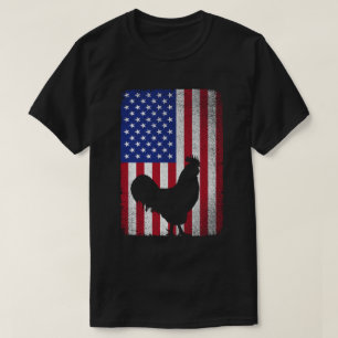 Camiseta USA American Flag Rooster Lover 4 de julio
