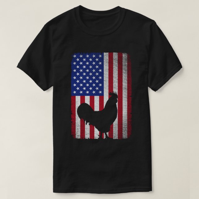 Camiseta USA American Flag Rooster Lover 4 de julio (Diseño del anverso)