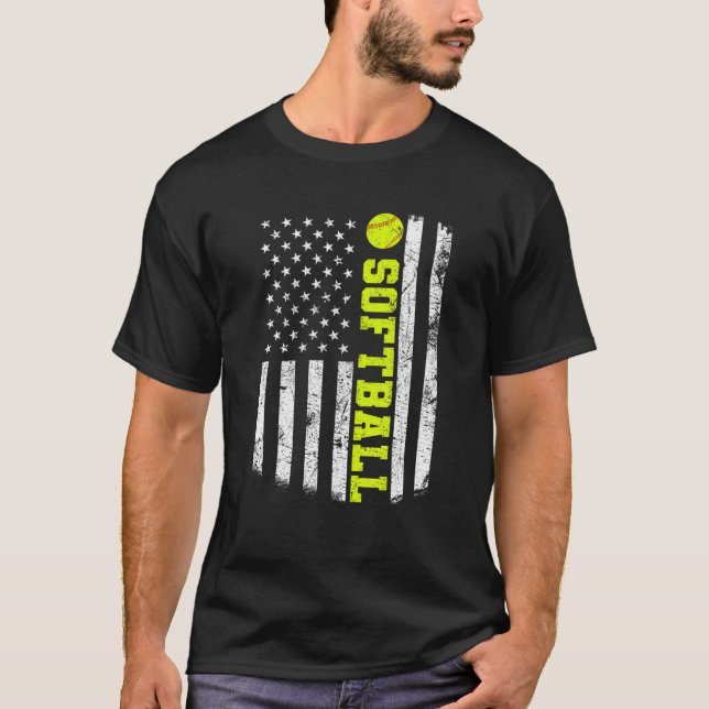Camiseta USA American Flag Softball (Anverso)