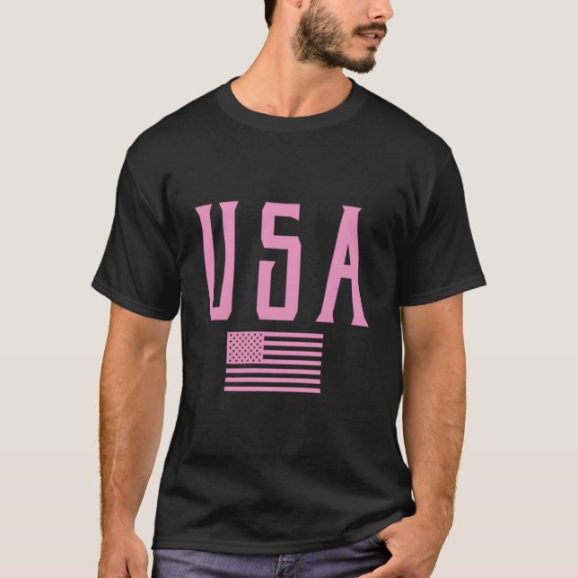 Camiseta Usa American Flag Text K Print (Anverso)