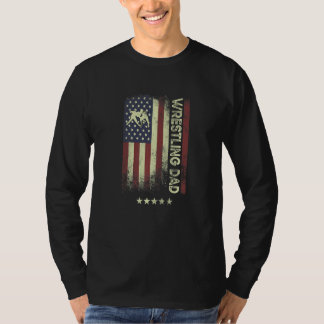 Camiseta USA American Flag  Wrestling Dad  1