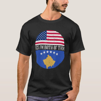 Camiseta USA And Kosovo Vintage Flags  Yes I'm Both Of Them
