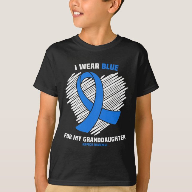 Camiseta Usa Azul Para Concienciar A Alopecia De Mi Nieta (Anverso)