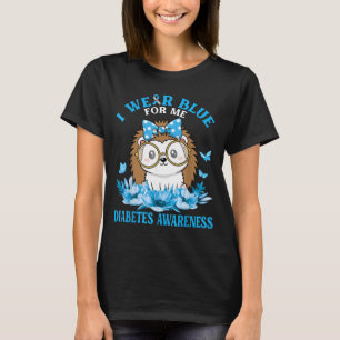 Camiseta Usa Azul Para Erizo Lindo Flores Diabetes