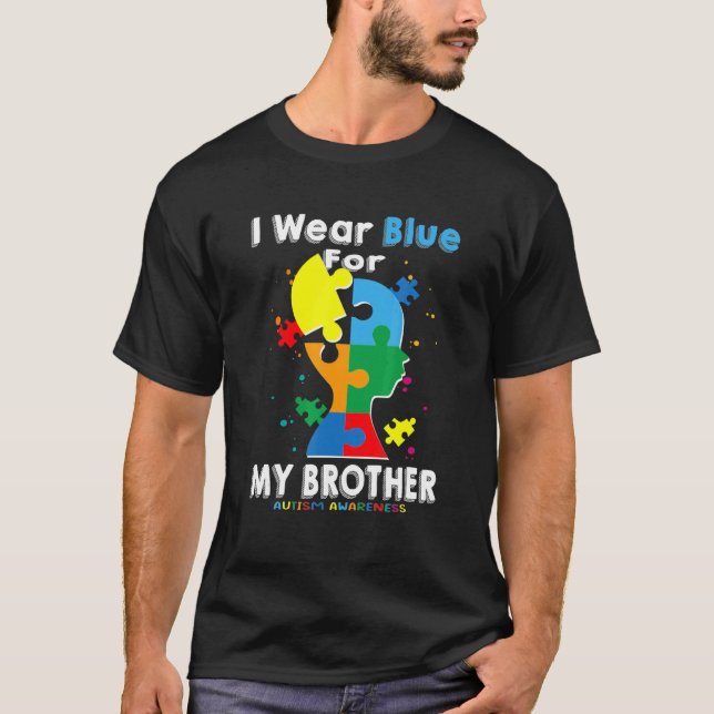 Camiseta Usa Azul Para Mi Hermano Autismo Concientización H (Anverso)