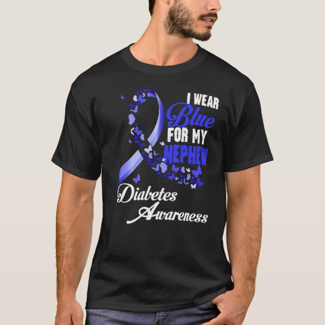 Camiseta Usa Azul Para Mi Sobrino T1d Diabetes Awareness Bl (Anverso)
