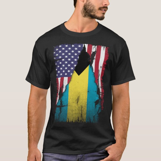 Camiseta USA Bahamas Flag Distressed Bahamian Pride (Anverso)