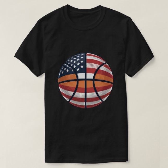 Camiseta USA Basketball Shirt American Flag Basketball Tee  (Diseño del anverso)