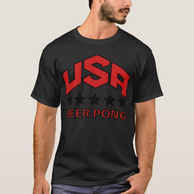 Camiseta USA Beer Pongeam funny (Anverso)