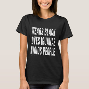 Camiseta Usa Black Loves Iguanas evita a la gente Animal