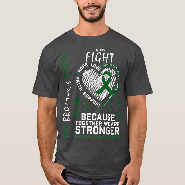 Camiseta Usa cinta verde a mis hermanos contra la cerebral (Anverso)