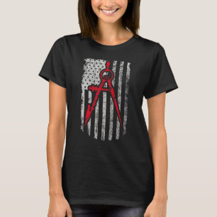 Camiseta Usa Construction Professional American Flag Archi