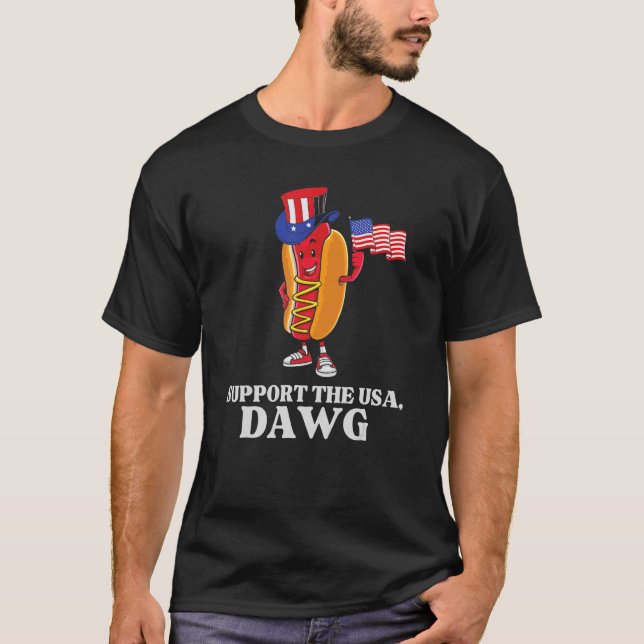 Camiseta Usa Dawg Patriotic Hot Dog Para Fotos Del 4 De Jul (Anverso)