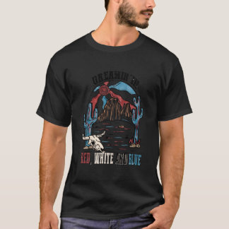 Camiseta Usa Dreaming Western 4Th Of July Red White And Blu