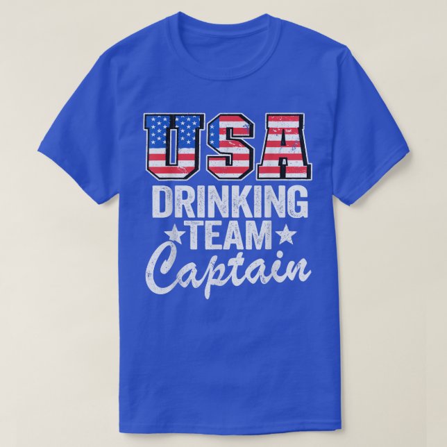 Camiseta USA Drinking Team Captain American Flag 4th Of Jul (Diseño del anverso)