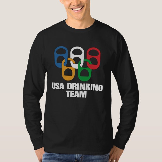 Camiseta USA Drinking Team  Drinking Beer, Beer Party (Anverso)