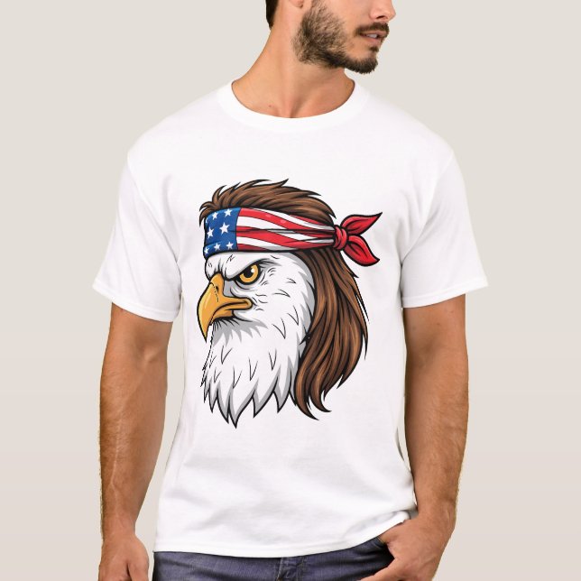 Camiseta USA Eagle American Flag Headband Patriot (Anverso)