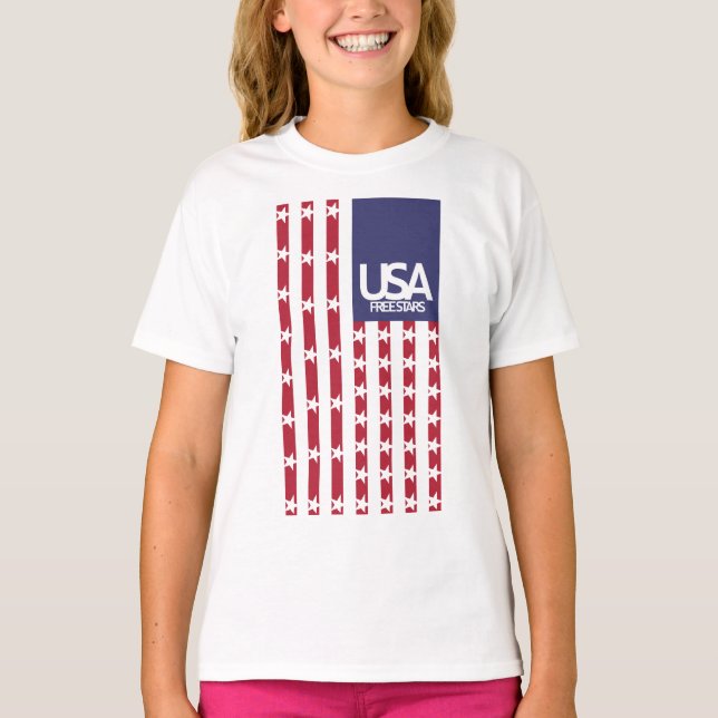 CAMISETA USA/EEUU FREE STARS FLAG BY MASANSER PIXELAT (Anverso)