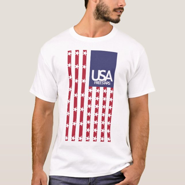 CAMISETA USA/EEUU FREE STARS FLAG BY MASANSER PIXELAT (Anverso)