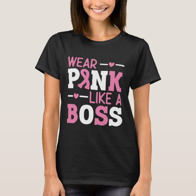 Camiseta Usa El Rosa Como Un Jefe Cinta Rosa Cáncer De Mama (Anverso)
