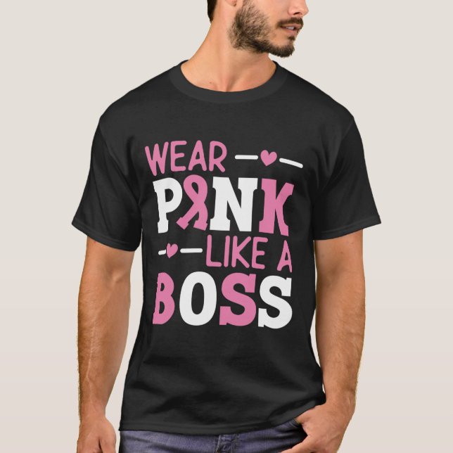 Camiseta Usa El Rosa Como Un Jefe Cinta Rosa Cáncer De Mama (Anverso)
