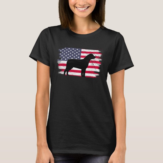 Camiseta USA Flag 4th of July Rottie Rottweiler Dad Mom Dog (Anverso)