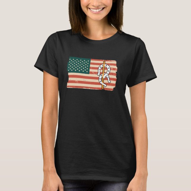 Camiseta USA Flag America Flag Horseshoe Pitching (Anverso)