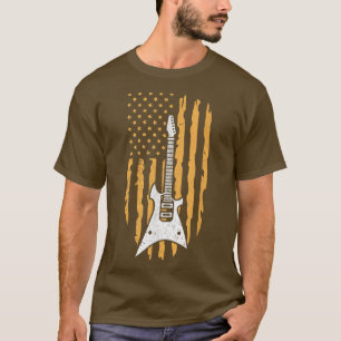 Camiseta USA Flag American Guitar Player Guitarist Musician