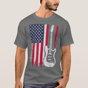 Camiseta USA Flag American Guitar Player Guitarist Musician