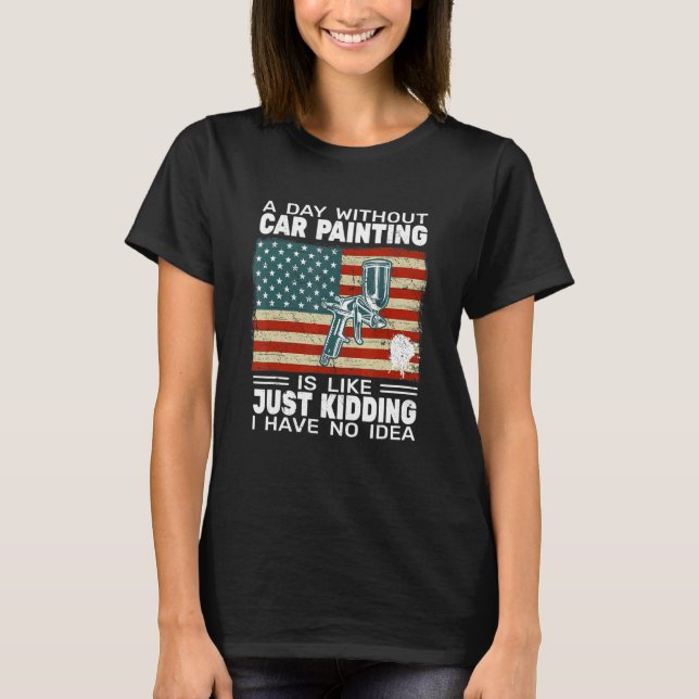 Camiseta USA Flag auto body painter car painter accessories (Anverso)