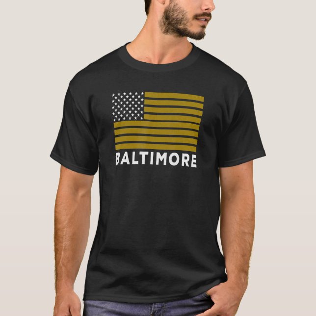 Camiseta USA Flag Baltimore Purple Baltimore American Flag  (Anverso)