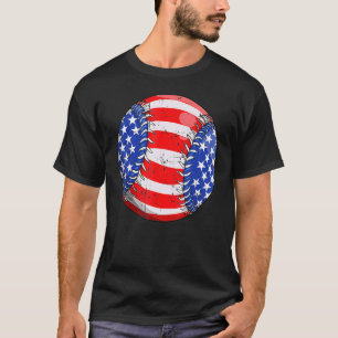 Camiseta Usa Flag Baseball Patriotic 4th Of July Baseball